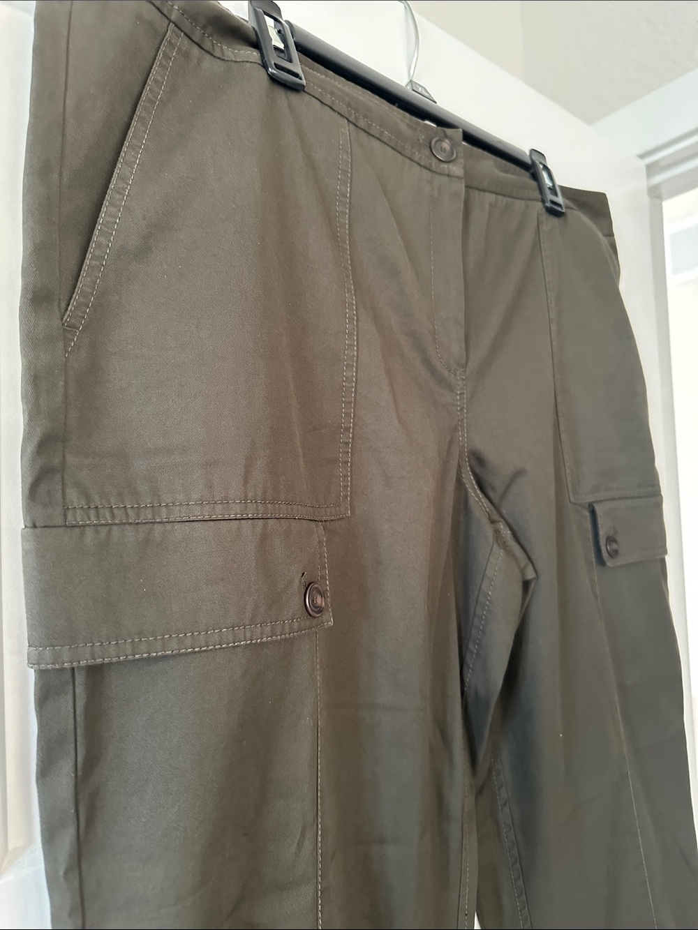 Nordstrom Signature Olive Green Utility Cargo Ankle Pants - Picture 3 of 7
